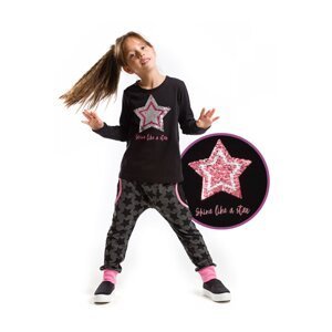 Mushi Changing Sequined Girl's T-shirt Trousers Set