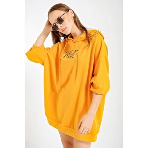 Bigdart 4125 Oversized Sweat Dress - Saffron