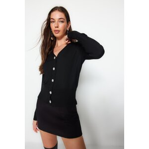 Trendyol Black prémiová priadza/špeciálna priadza Doplnky Pletené odevy Cardigan