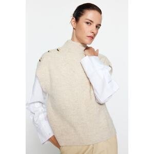 Trendyol Stone Tricot sveter s mäkkou textúrou