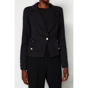 Trendyol Black Regular Lined Woven Blazer Jacket