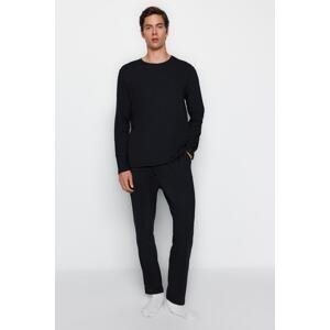 Trendyol Men's Black Regular Fit Knitted Pajama Set