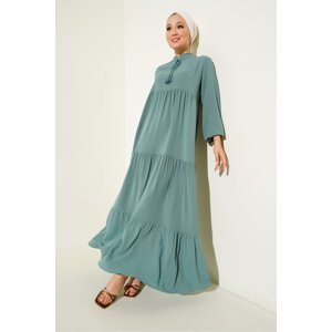 Bigdart 1627 Golier šnurovacie hidžábové šaty - D. Mint