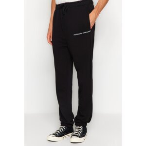 Trendyol Black Oversize/Wide-Fit Minimal Letter Sweatpants