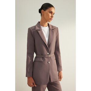 Trendyol Anthracite Premium Regular Lined Woven Blazer Jacket