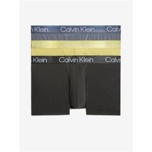 Calvin Klein Set of three men's boxer shorts in black, yellow and grey 3PK Calvin - Men