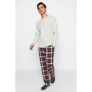 Trendyol Men's Claret Red Regular Fit Plaid Weave Pajama Bottoms
