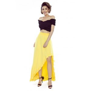 Asymmetrical Maxi Skirt with Frill Bergamo - yellow