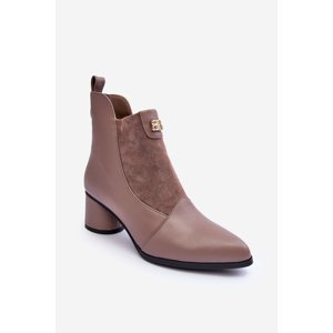 High-heeled leather boots S.Barski Beige