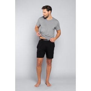 Men's pyjamas Dallas, short sleeves, shorts - melange/black