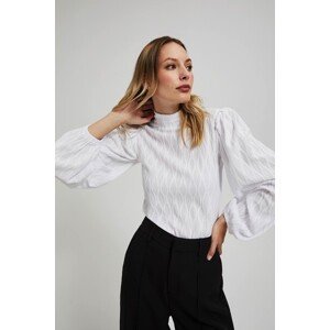 Turtleneck blouse with puff sleeves