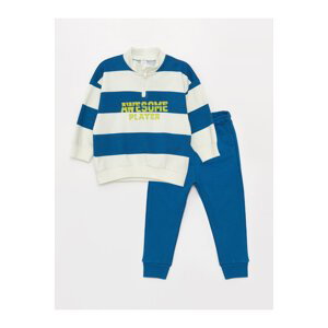 LC Waikiki High Collar Printed Long Sleeve Baby Boy Sweatshirt and Sweatpants 2-Piece Set