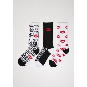 Kiss ponožky 3-balenie čierna/biela/červená
