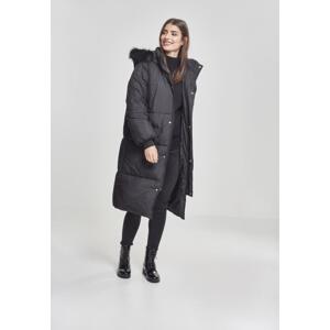 Dámsky oversize kabát z umelej kožušiny blk/blk