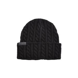 Cap with cable knitted black