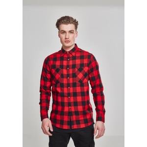 Plaid flannel shirt blk/red
