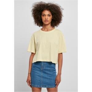 Women's short oversized T-shirt in soft yellow color