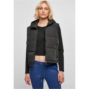 Women's recycled twill vest black