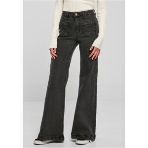 Women's Vintage Flared Denim Jeans - Black