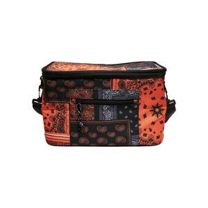 Bandana Patchwork Print Black/Orange Cooler Bag