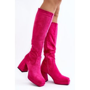 Women's insulated boots Layala Fuchsia with massive heels