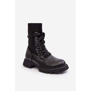 Women's lace-up ankle boots black Gentiana