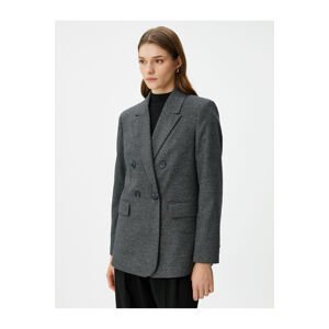 Koton Oversize Blazer Jacket Double Breasted Buttons with Flap Pockets