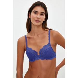 Trendyol Navy Blue Lace U Underwire Covered Balconette Knitted Bra