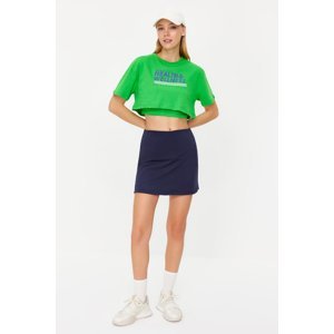 Trendyol Light Green Crop 2 Layer Knitted Sports T-Shirt