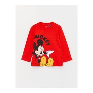 LC Waikiki Crew Neck Long Sleeve Mickey Mouse Printed Baby Boy Sweatshirt