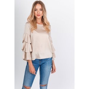 Lady's blouse with ruffles on the sleeves - golden,