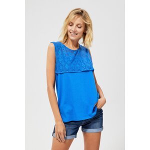 Top with lace - blue
