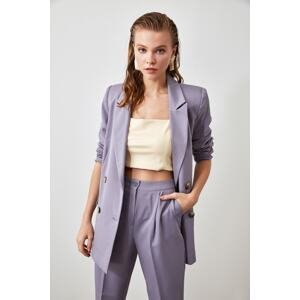 Trendyol Blue Oversized Woven Lined Double Breasted Blazer with Closure