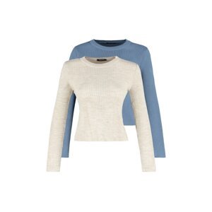Trendyol Indigo-Stone 2-pack pletený sveter