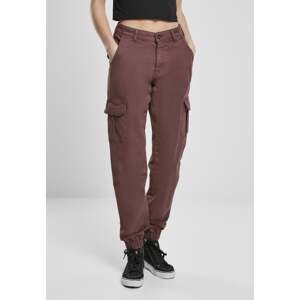 Women's high-waisted cargo pants cherry