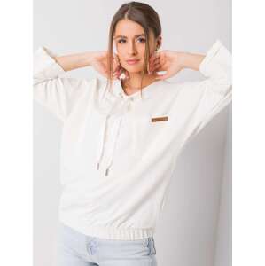 Cotton oversized sweatshirt in ecru color