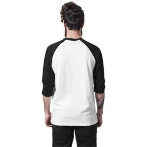 Contrasting raglan T-shirt with 3/4 sleeves wht/bl