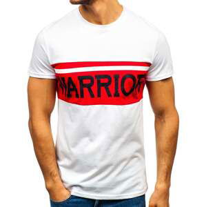 Men's T-shirt with print "Warrior" 100701 - white,