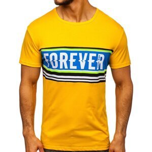 Men's T-shirt with print SS11097 - yellow,