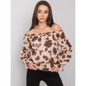 Beige and brown Spanish blouse with Orleans flowers