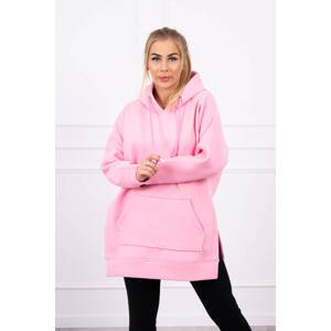 Insulated sweatshirt with slits on the sides light pink