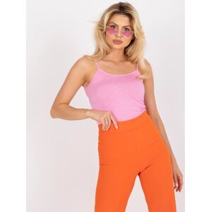 Pink viscose top with thin shoulder straps
