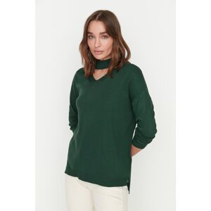 Trendyol Emerald Choker Golier Pletený sveter