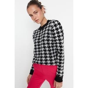 Trendyol Čierny žakárový pletený sveter