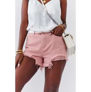 Pink denim shorts
