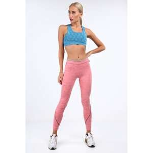 Coral sports leggings with stitching