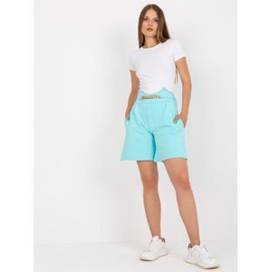 Casual mint cotton shorts