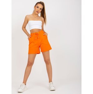 Basic orange sweatpants with high waist
