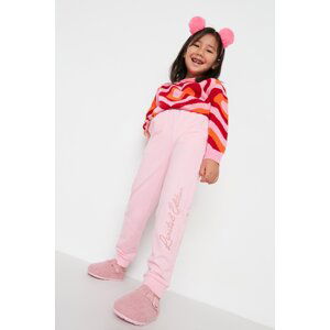 Trendyol Girls' Pink Printed Knitted Sweatpants