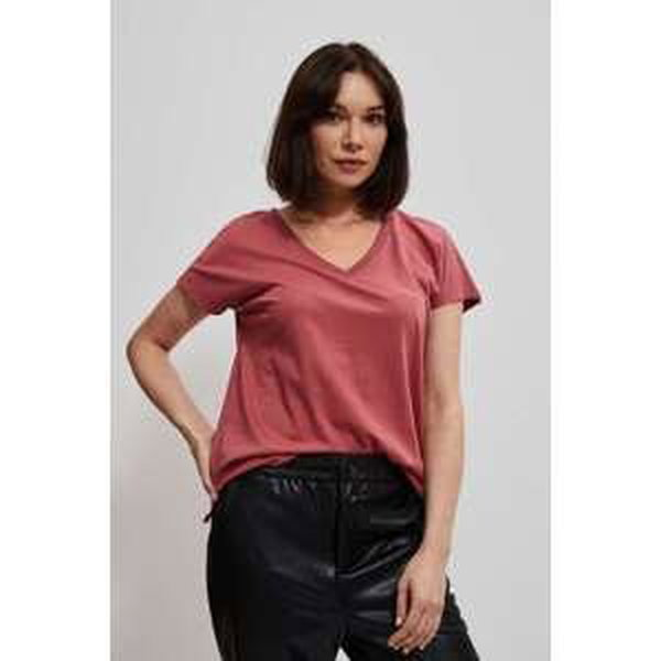 Cotton blouse with V-neck